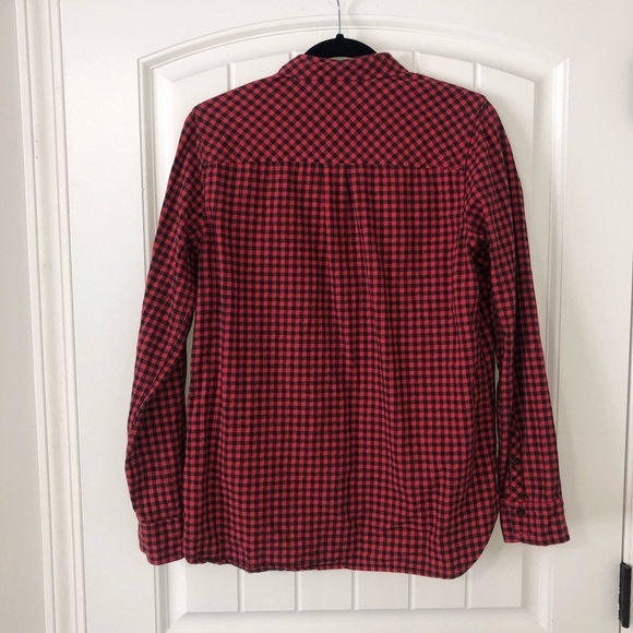 Jcrew Red and Black Check Flannel Shirt Size 10 - Picture 3 of 3